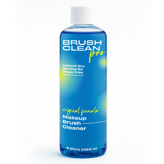 Blue makeup brush cleaner bottle, 8 fl oz