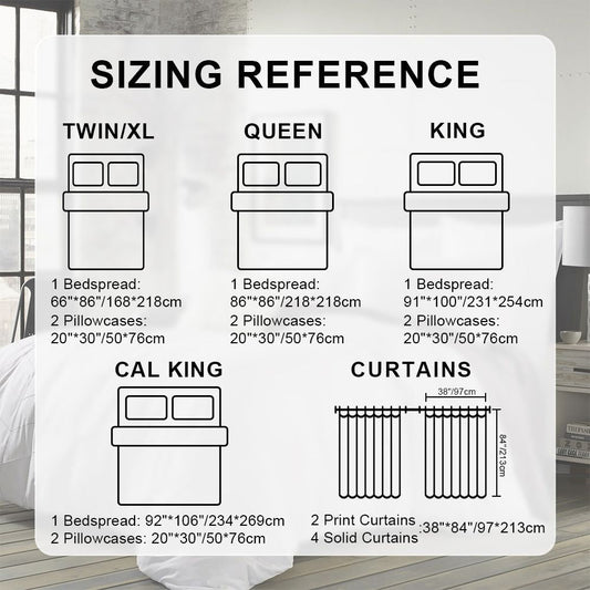 9 Piece in a Bag Thick Touch Bed Cover Curtain Set, Upgraded Luxury Bedspread Set, Bamboo microfiber All Season Bedding-Set For Home, RV Beding, Boys And Girls Gifts With Gift Bag - Renee Lane Company