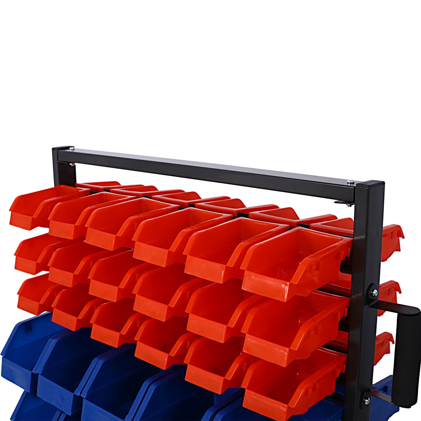 90 Parts Bin Shelving Storage Organizer with Locking Wheels for Shop Garage and Home - Renee Lane Company