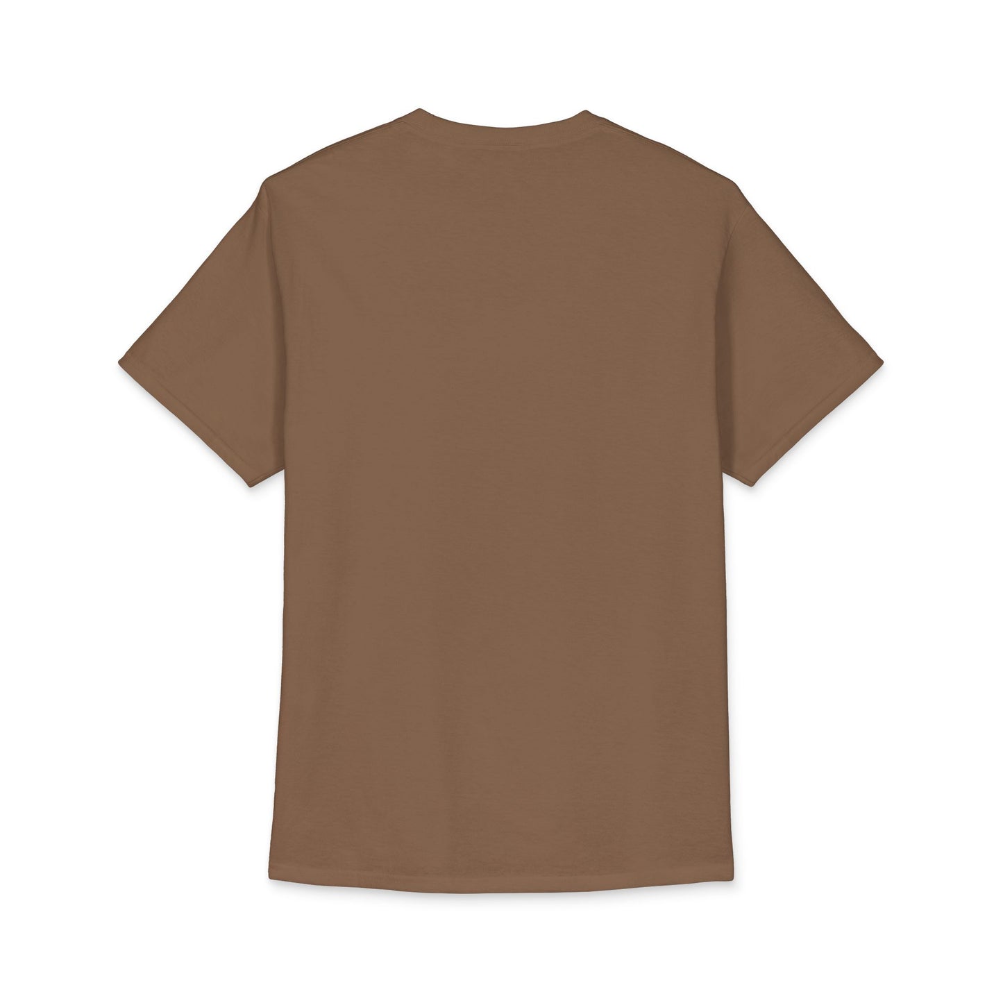 Brown plain T-shirt, back view