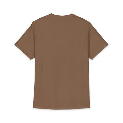 Brown plain T-shirt, back view