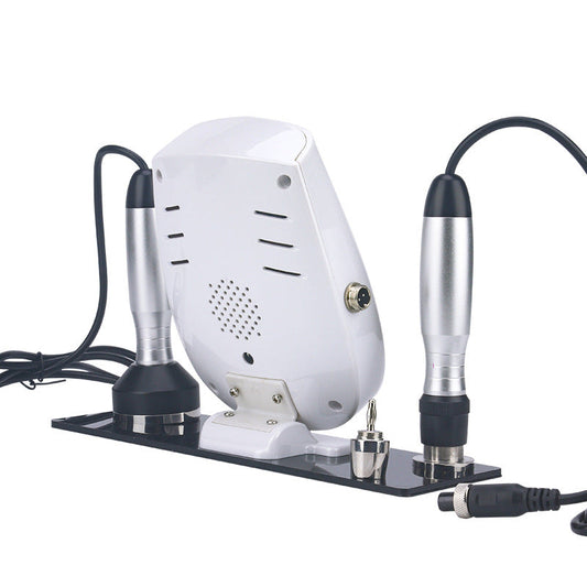 Electric wave beauty lifting device with two silver RF handles, rear control panel