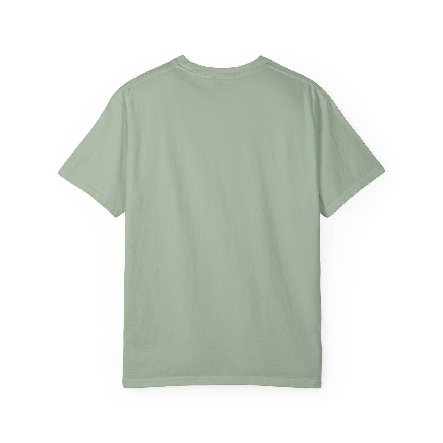 Sage green T-shirt, plain crew neck with short sleeves
