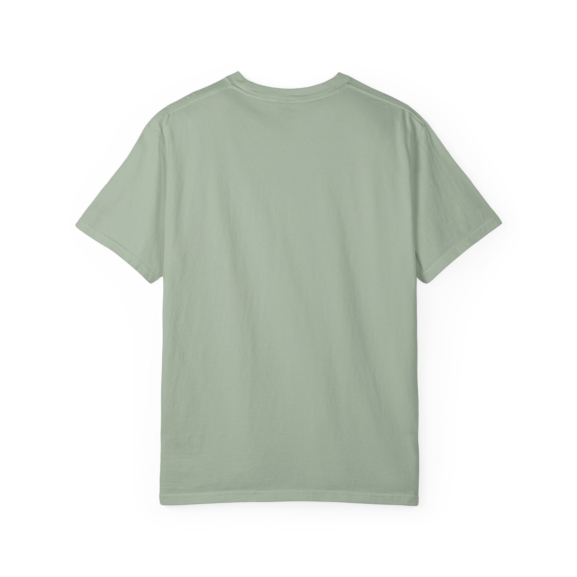 Sage green T-shirt, plain crew neck with short sleeves