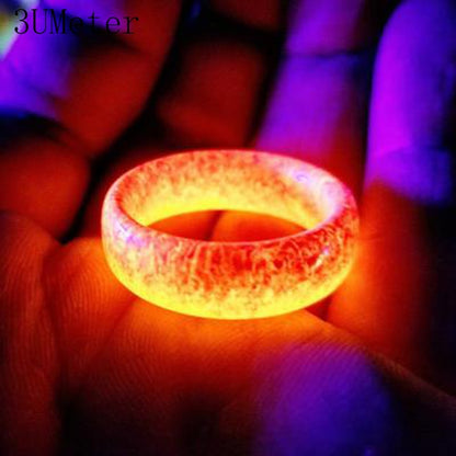 Luminous red-orange ring with glowing rainbow edges