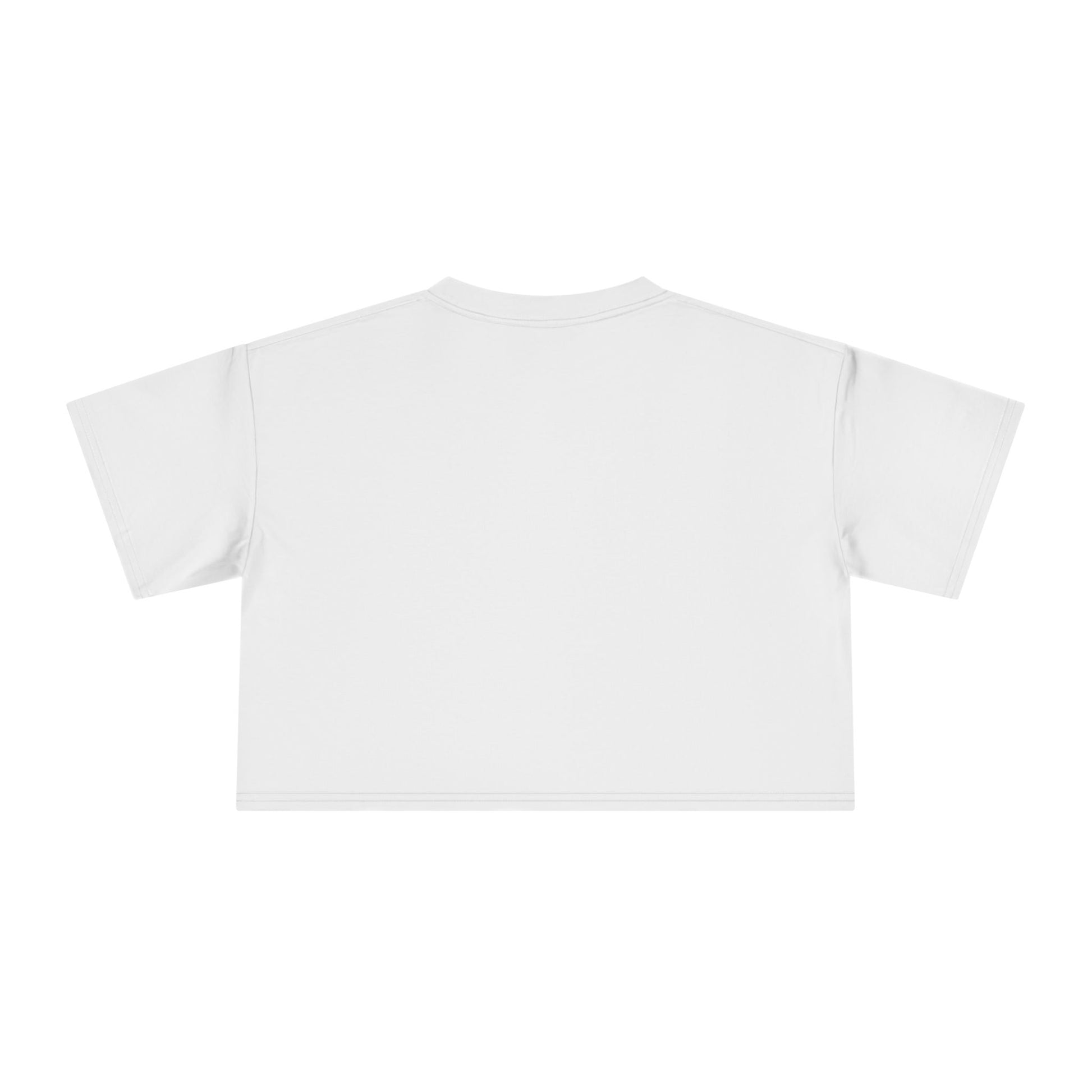 Crop graphic tee, white plain back with crew neckline