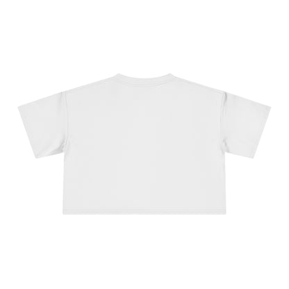 Crop graphic tee, white plain back with crew neckline