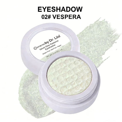 Pale mint shimmer eyeshadow in a pan, shade 02 Vespera