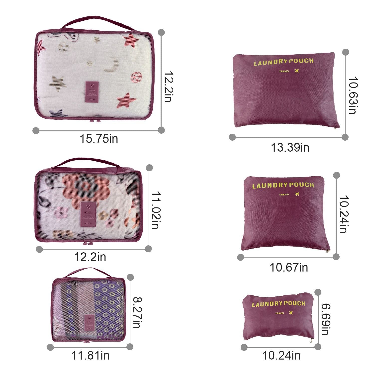 9Pcs/Set Clothes Storage Bags Water-Resistant Travel Luggage Organizer Clothing Packing Cubes for Blouse Hosiery Stocking Underwear - Renee Lane Company