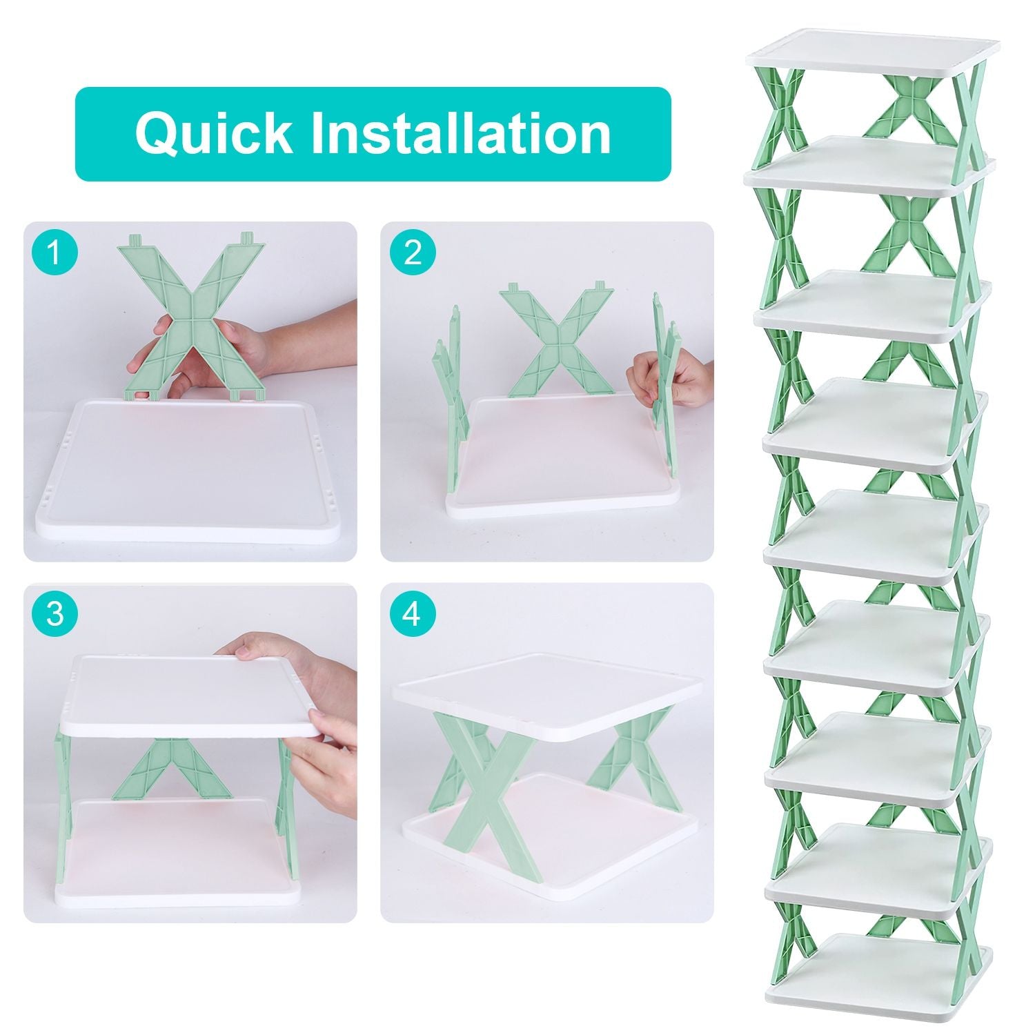 9Tier Narrow Entryway Shoe Rack Free Standing Vertical Shoe Organizer Plastic Shoes Storage Shelf Closet Hallway - Renee Lane Company