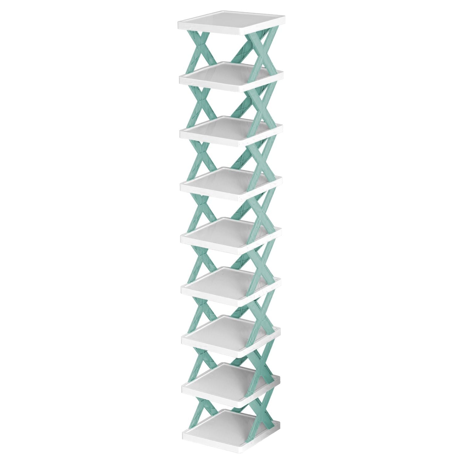 9Tier Narrow Entryway Shoe Rack Free Standing Vertical Shoe Organizer Plastic Shoes Storage Shelf Closet Hallway - Renee Lane Company