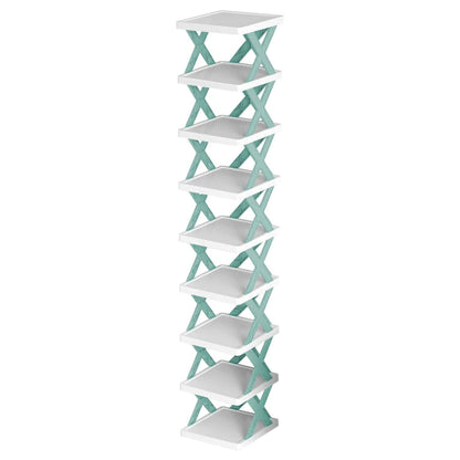 9Tier Narrow Entryway Shoe Rack Free Standing Vertical Shoe Organizer Plastic Shoes Storage Shelf Closet Hallway - Renee Lane Company