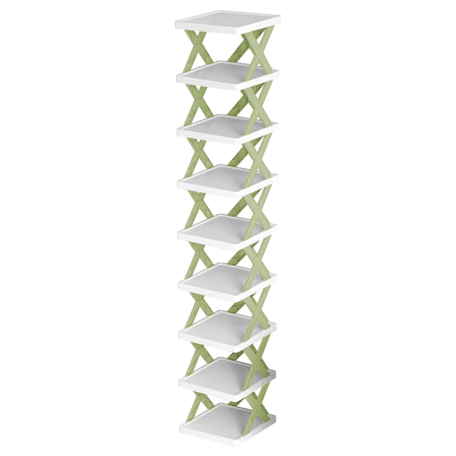 9Tier Narrow Entryway Shoe Rack Free Standing Vertical Shoe Organizer Plastic Shoes Storage Shelf Closet Hallway - Renee Lane Company
