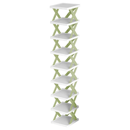 9Tier Narrow Entryway Shoe Rack Free Standing Vertical Shoe Organizer Plastic Shoes Storage Shelf Closet Hallway - Renee Lane Company