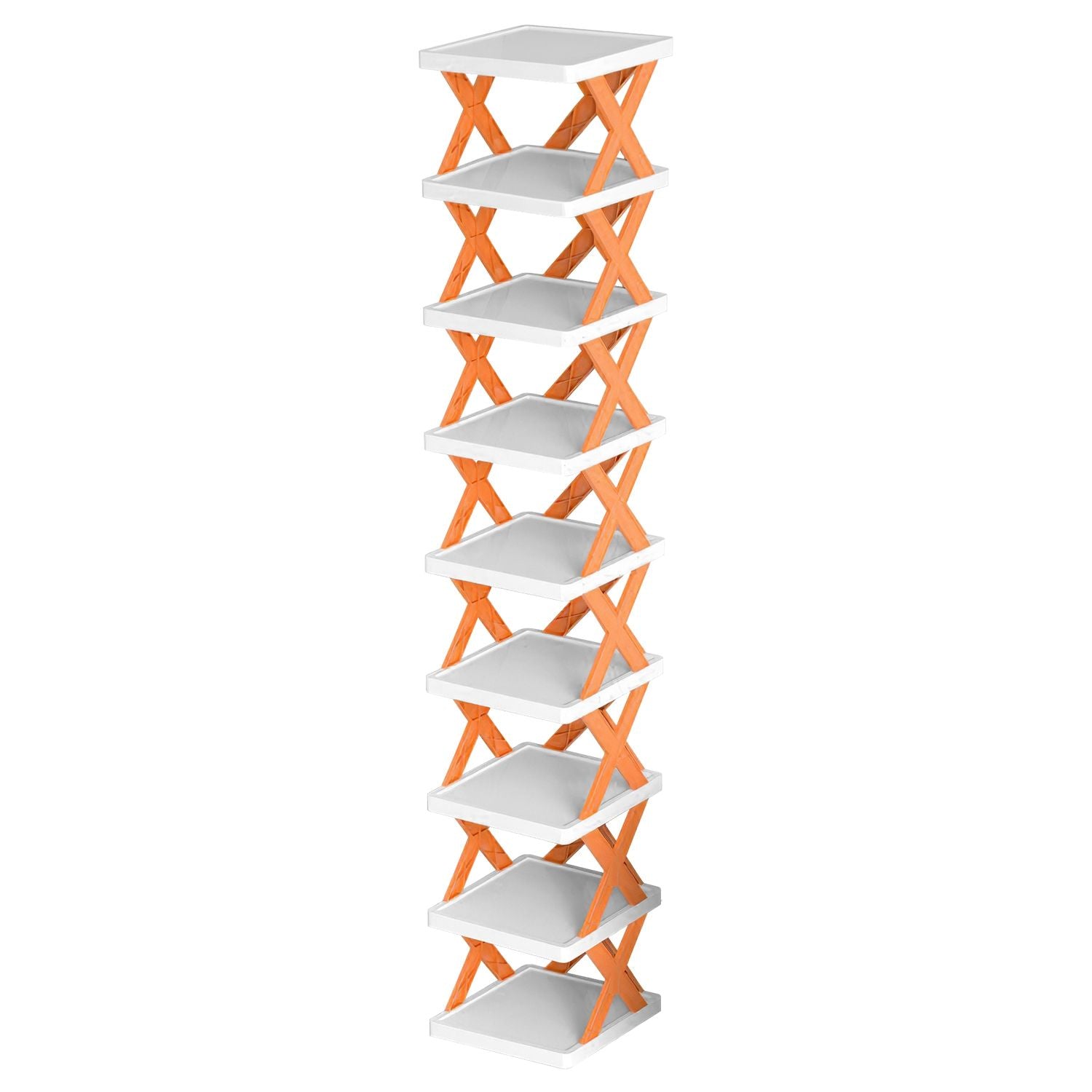 9Tier Narrow Entryway Shoe Rack Free Standing Vertical Shoe Organizer Plastic Shoes Storage Shelf Closet Hallway - Renee Lane Company