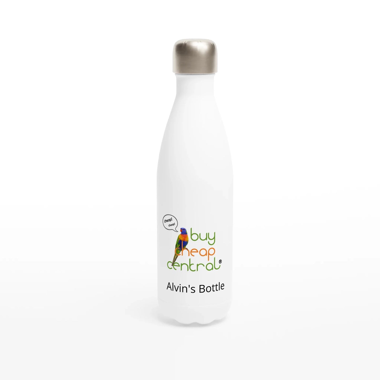 White 17oz Stainless Steel Water Bottle