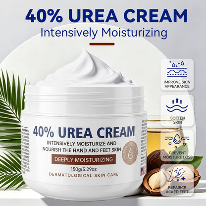 ETEB 40% urea cream jar, thick white cream dollop on top