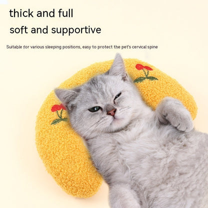 Little Pillow For Cats Fashion Neck Protector Deep Sleep Puppy U-Shaped Pillow Pets Pillow Kitten Headrest Dog Sleeping Pillow Pet Products - Renee Lane Company