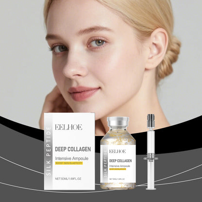 Deep collagen intensive ampoule set: box, amber bottle, syringe-style dropper (50ml)