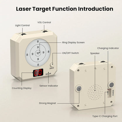 9mm Laser Training Kit, Dry Fire Laser Target with 9x19 Training Cartridge, USB Rechargeable Outdoor Electronic Shooting Target - Renee Lane Company