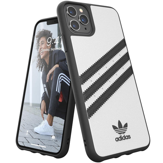 ADIDAS iPhone 11 Pro Max White/Black Originals Molded Phone Case iPhone Case Drop-Resistant Phone Case - Renee Lane Company