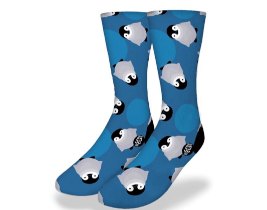 ARCTIC BLUE FLOATING PENGUIN Cute Bird Socks - Renee Lane Company
