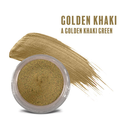 Golden Khaki cream-to-powder pigment jar, golden khaki shimmer
