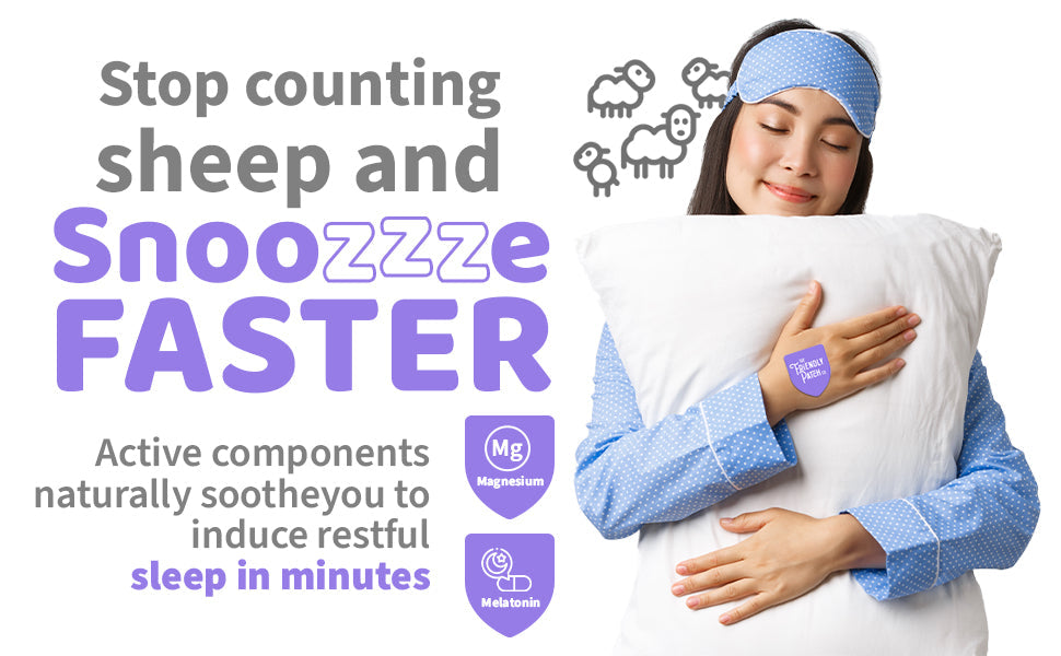 Snooze Melatonin Sleep Patches: Ashwagandha, Magnesium BHB, Valerian root Travel 8 Pack - Renee Lane Company