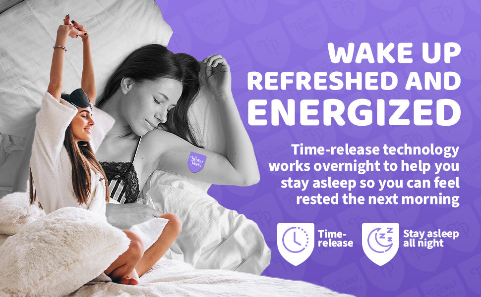Snooze Melatonin Sleep Patches: Ashwagandha, Magnesium BHB, Valerian root Travel 8 Pack - Renee Lane Company