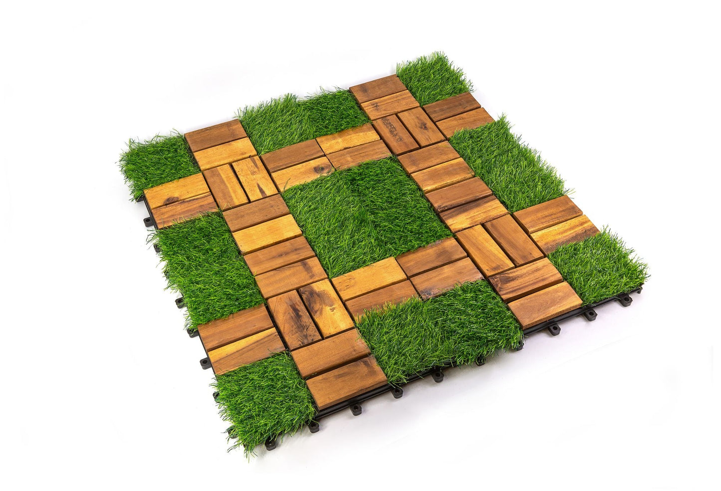 Acacia Wood Assembled Flooring , 10pack, 12 in. x 12 in. - Renee Lane Company