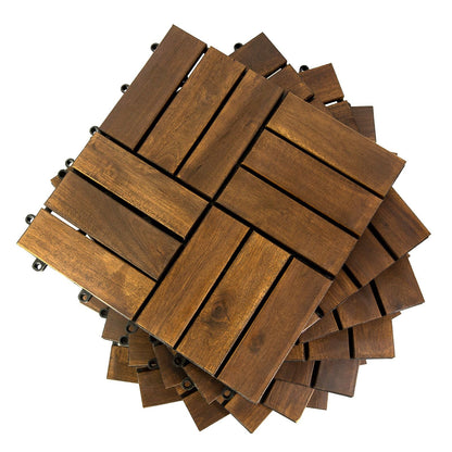 Acacia Wood Assembled Flooring , 10pack, 12 in. x 12 in. - Renee Lane Company