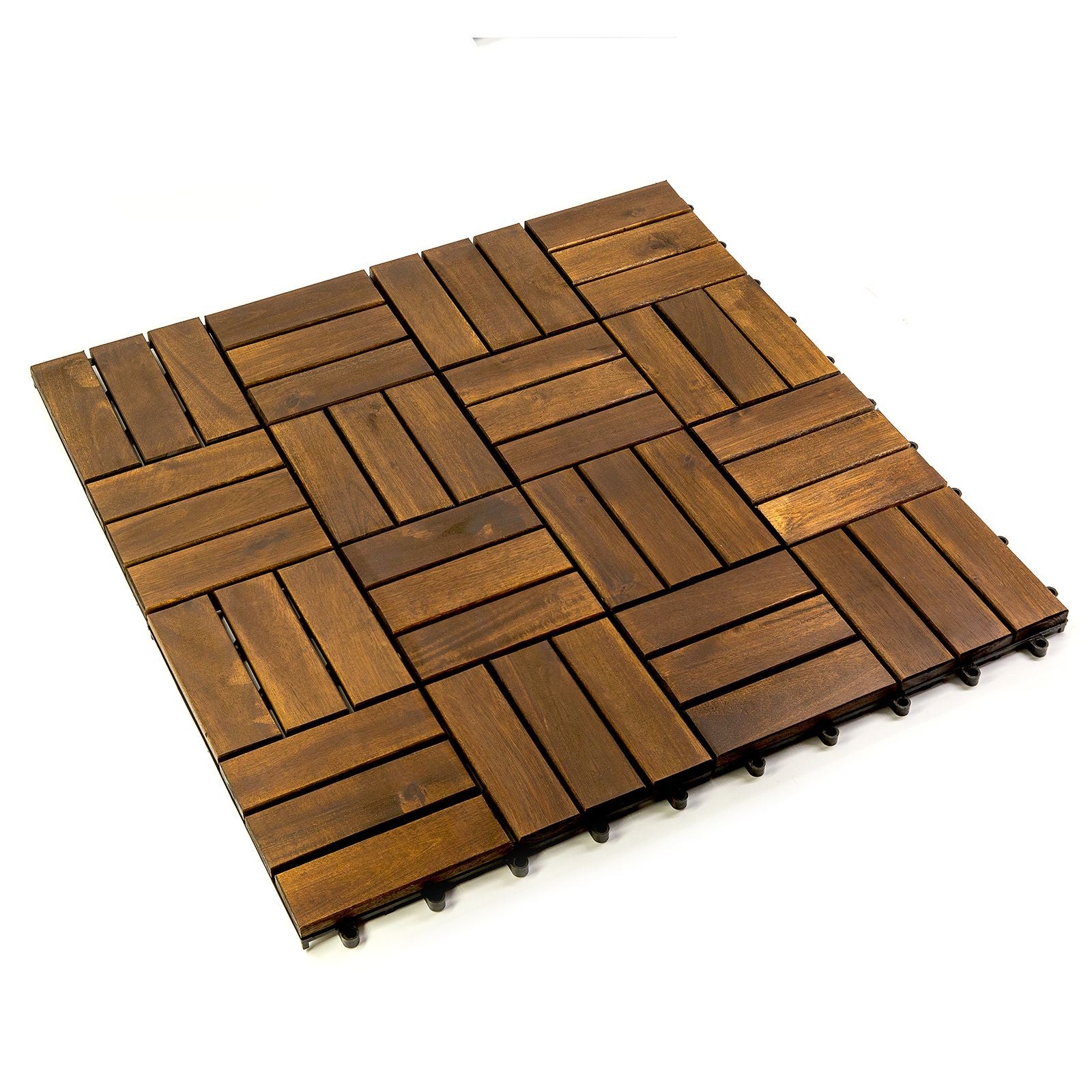 Acacia Wood Assembled Flooring , 10pack, 12 in. x 12 in. - Renee Lane Company