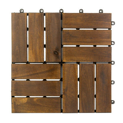 Acacia Wood Assembled Flooring , 10pack, 12 in. x 12 in. - Renee Lane Company