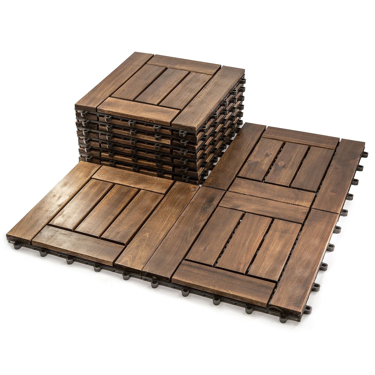 Acacia Wood Assembled Flooring , 10pack, 12 in. x 12 in. - Renee Lane Company