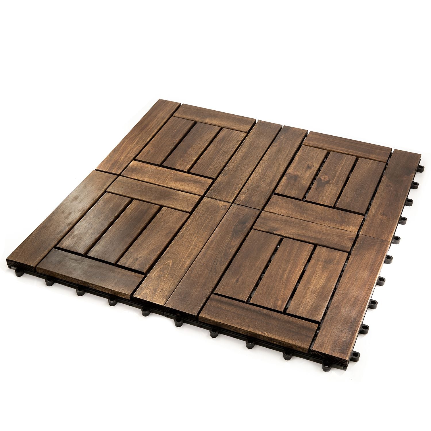 Acacia Wood Assembled Flooring , 10pack, 12 in. x 12 in. - Renee Lane Company