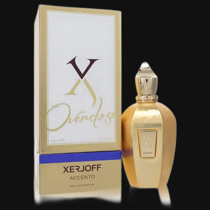 Xerjoff Accento Overdose eau de parfum set: gold bottle with box