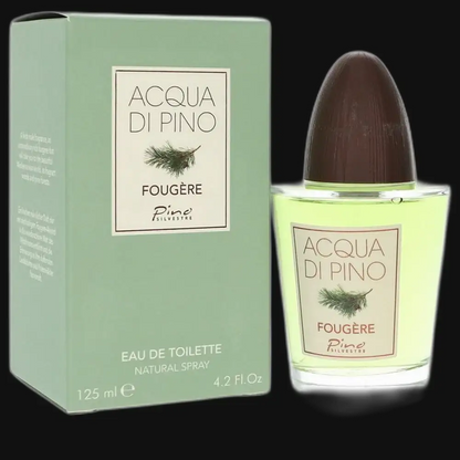 Men's fougère eau de toilette bottle with brown cap and mint box, 125 ml