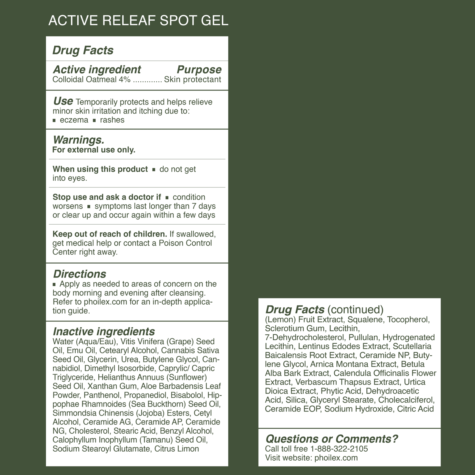 Active ReLeaf Spot Gel | Steroid-Free Fast Relief - Renee Lane Company