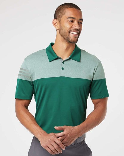 Adidas Heather 3-Stripes Block Sport Shirt L Collegiate Green - Renee Lane Company