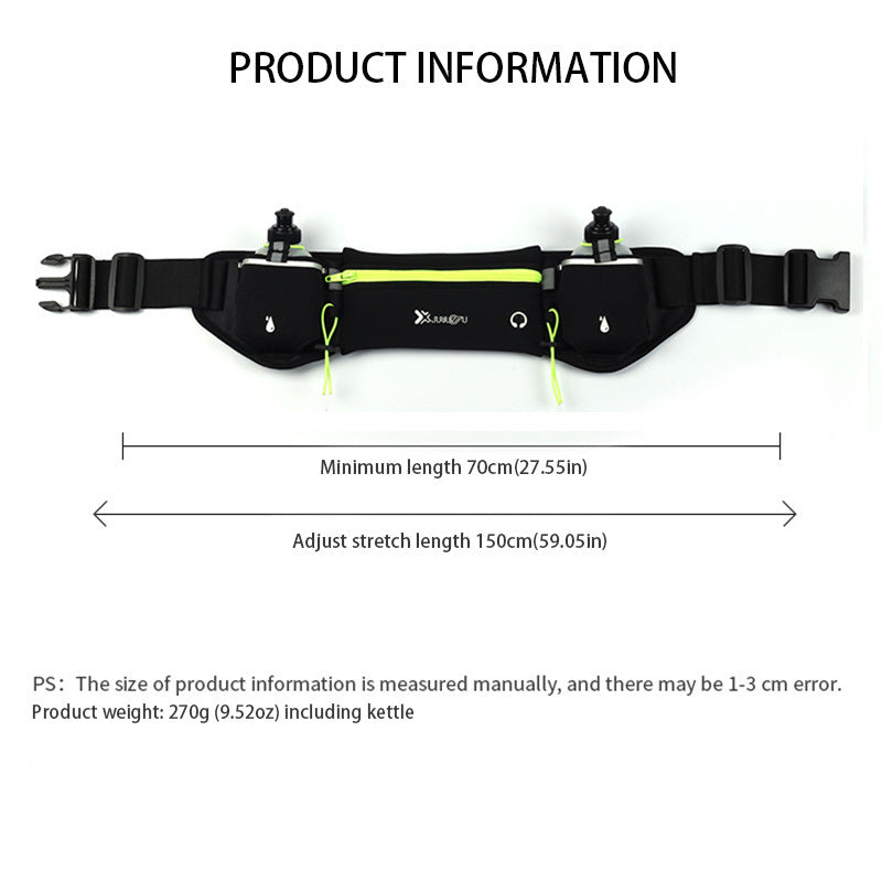Adjustable Running Belt Fanny Pack With 2 Water Bottle Holder For Men And Women For Fitness Jogging Hiking Travel - Renee Lane Company