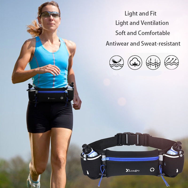 Adjustable Running Belt Fanny Pack With 2 Water Bottle Holder For Men And Women For Fitness Jogging Hiking Travel - Renee Lane Company