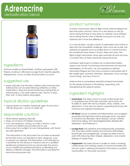 Adrenacrine Adrenal Support Essential Oil Blend - Renee Lane Company