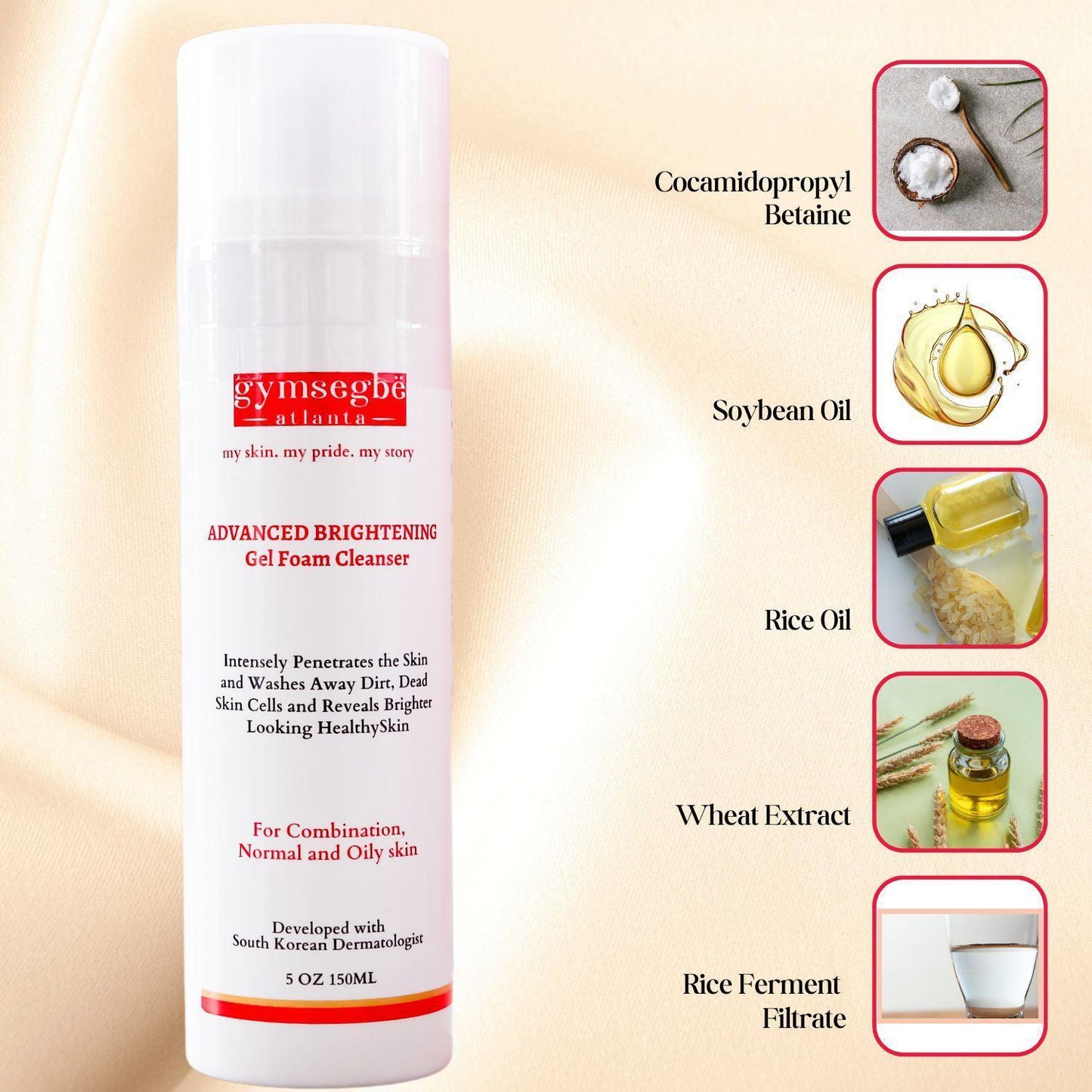 Advanced Brightening Gel Foam Cleanser | Rice Extract - Renee Lane Company