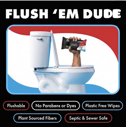DUDE Wipes XL Flushable Wipes – Extra Large, Unscented, Septic Safe