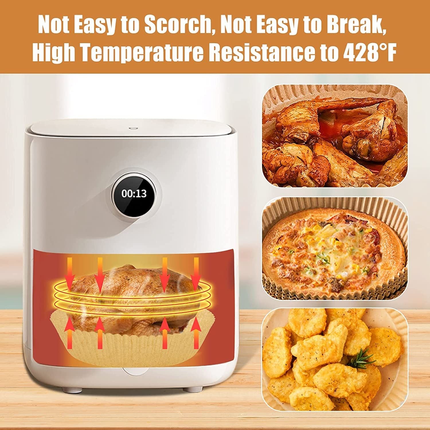 Air Fryer Disposable Paper 100 Pcs Round Non-Stick Paper Prime Oil-proof Parchment Paper Cooking Paper for Fryers Basket Frying Pan Microwave Oven - Renee Lane Company