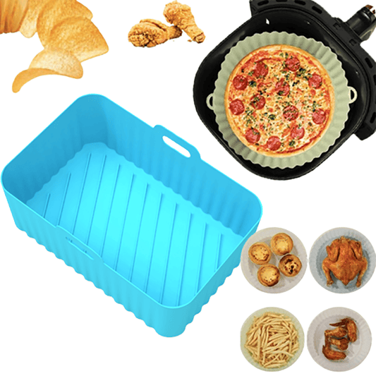 Air Fryer Silicone Pot With Handle Reusable Liner Heat Resistant Basket Rectangle Baking Accessories For Fryer Oven Microwave - Renee Lane Company