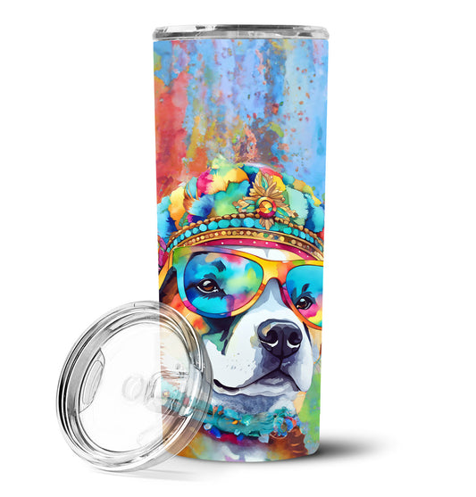 Akita Hippie Dawg Stainless Steel Skinny Tumbler Vacuum Double Walled Reusable Insulated Tumbler Travel Cup for Coffee Cocktails Gift with Lid, 20 oz - Renee Lane Company