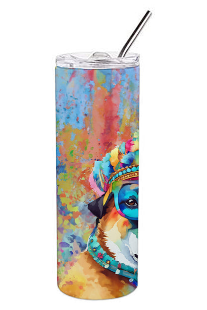 Akita Hippie Dawg Stainless Steel Skinny Tumbler Vacuum Double Walled Reusable Insulated Tumbler Travel Cup for Coffee Cocktails Gift with Lid, 20 oz - Renee Lane Company