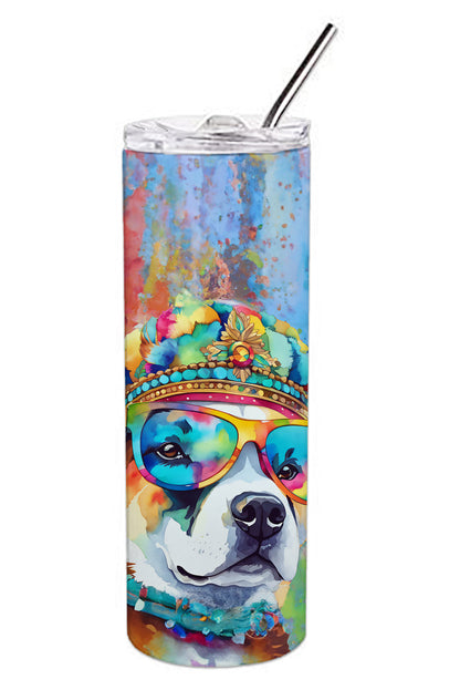 Akita Hippie Dawg Stainless Steel Skinny Tumbler Vacuum Double Walled Reusable Insulated Tumbler Travel Cup for Coffee Cocktails Gift with Lid, 20 oz - Renee Lane Company
