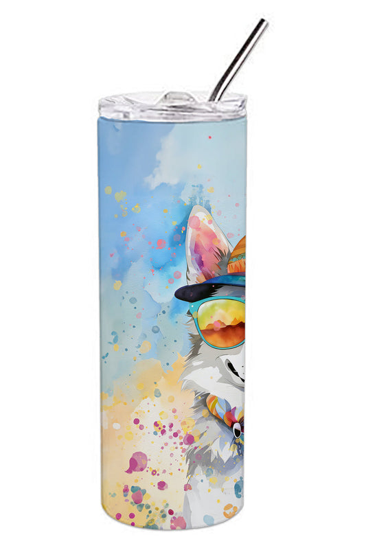 Alaskan Klee Kai Hippie Dawg Stainless Steel Skinny Tumbler Vacuum Double Walled Reusable Insulated Tumbler Travel Cup for Coffee Cocktails Gift with Lid, 20 oz - Renee Lane Company